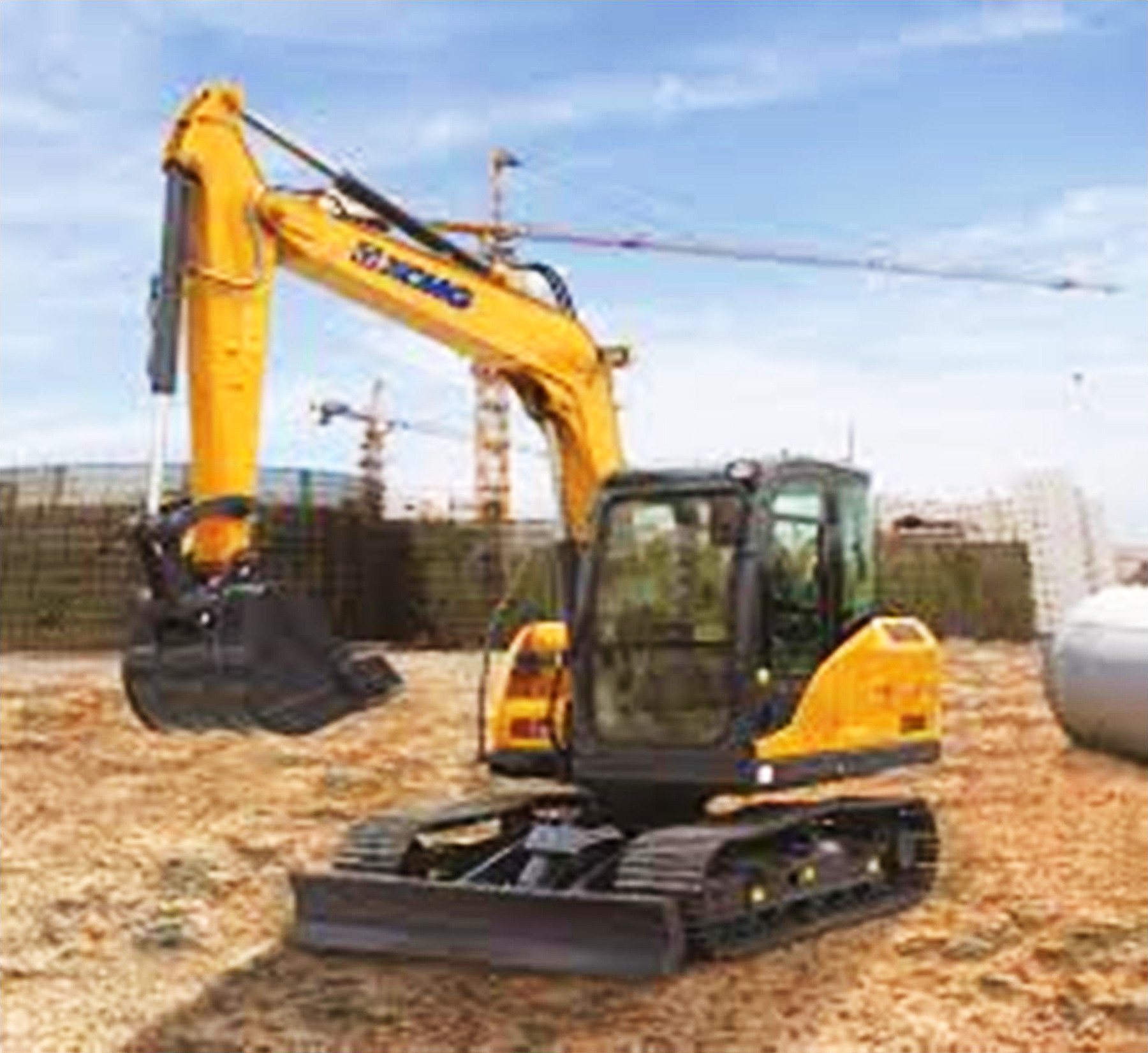 XCMG excavator working on an SML Enterprises construction site